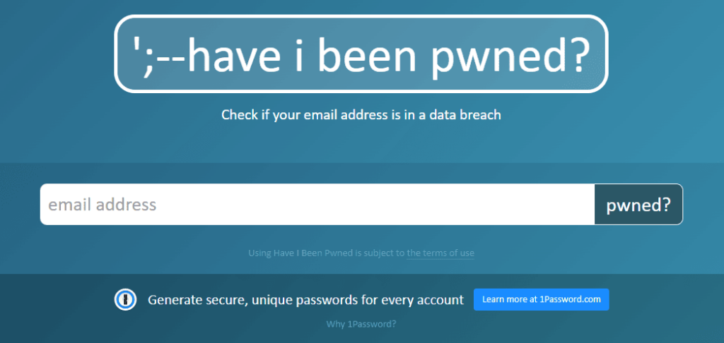 interface have i been pwned
